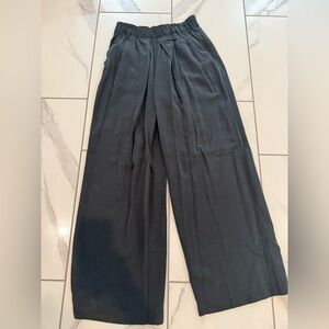 Free People Nothin’ to Say Wide Leg Pants in Dark Gray